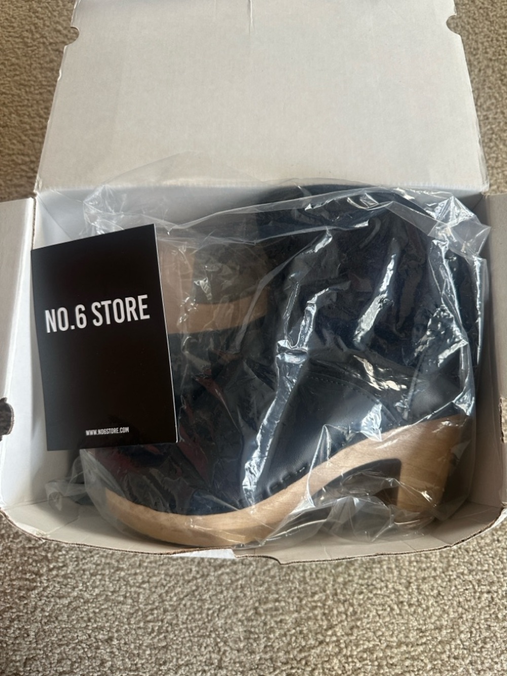 NO.6 STORE Navy Leather & Suede Clog Boots - Picture 7 of 9